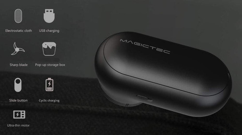 Rechargeable Fabric Shaver, Magictec Lint Remover Sweater Defuzzer Black