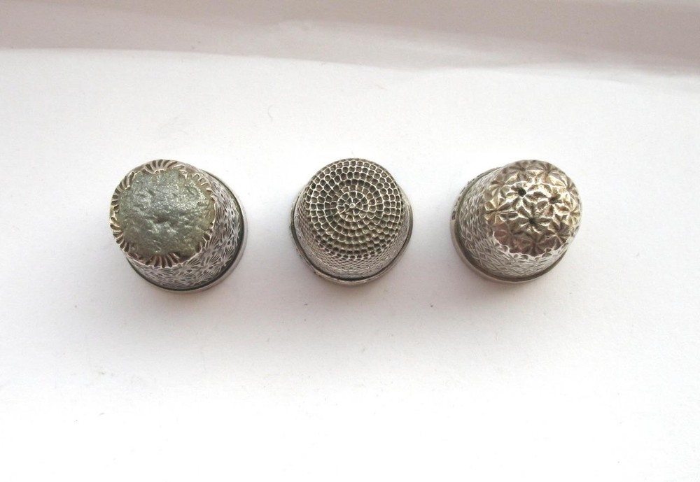3 Sterling Silver Thimbles
