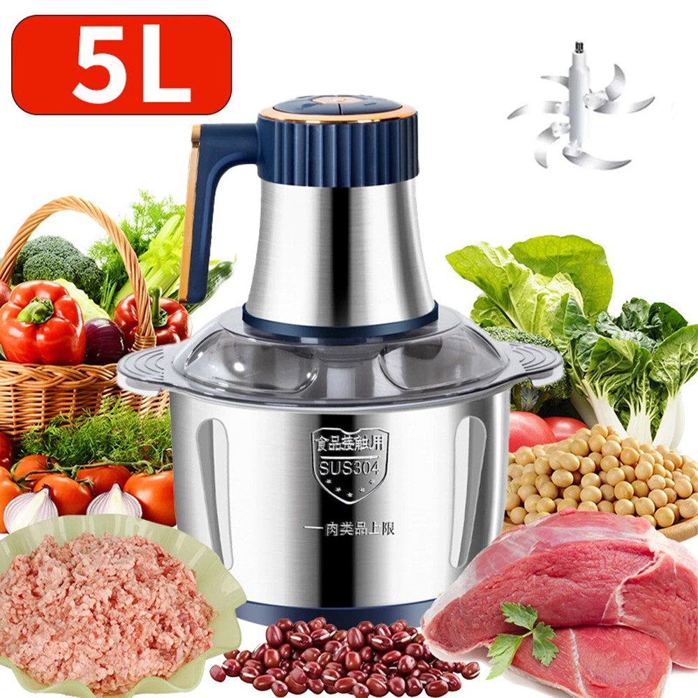 5L Electric Meat Grinder Food Processor Fruits Blender Veg Chopper Sausage Maker