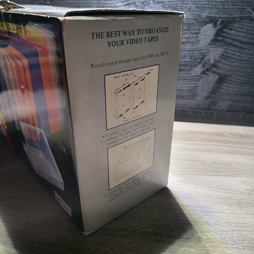 10 VHS CASES - LOCKING DESIGN - IN BOX