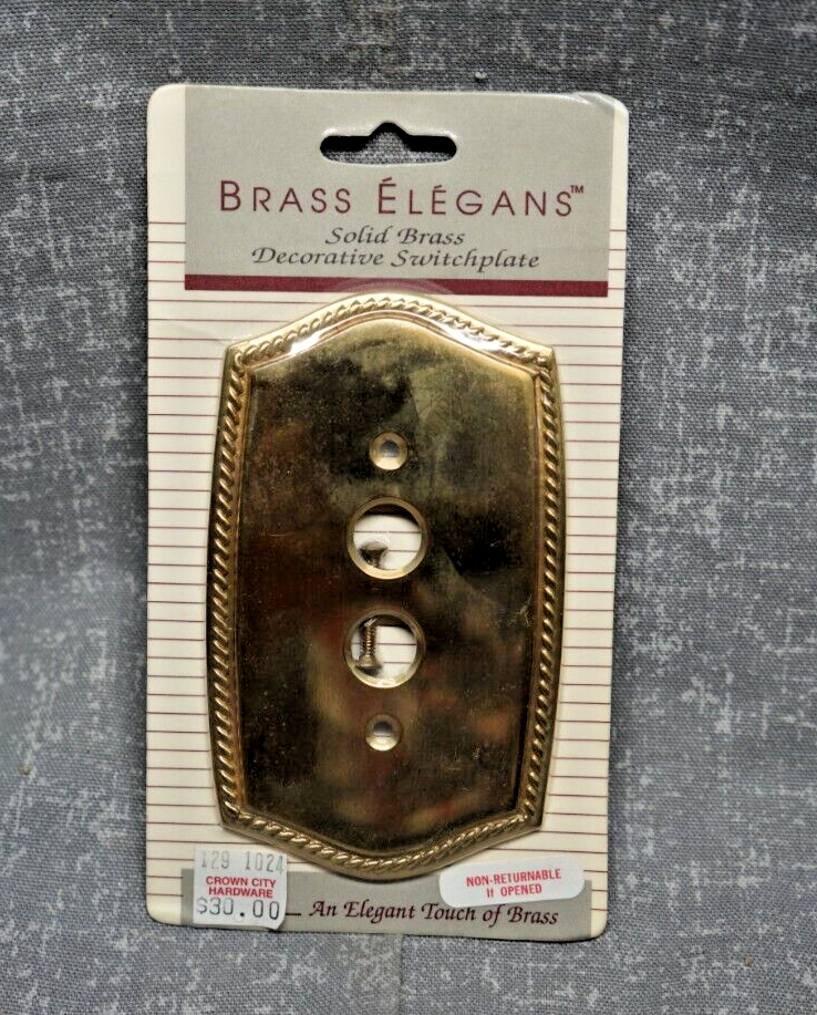 Vintage/Antique Style Solid Brass Single G Push Button Switch Plate Cover New