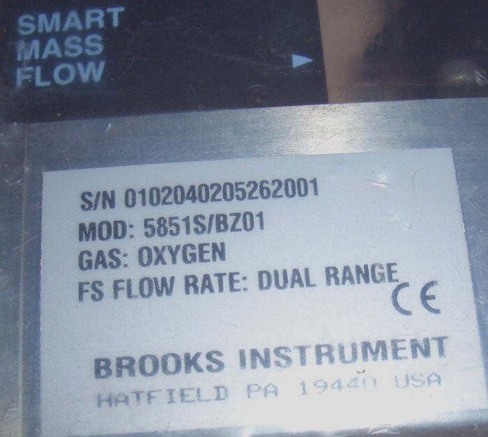 Brooks Smart Mass Flow Oxygen Controller 5851S/BZ01
