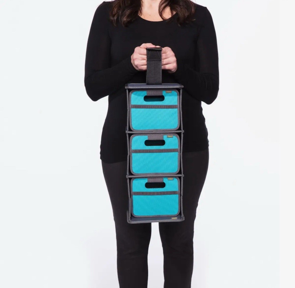 Hanging organizer for 3 mini storage cubes