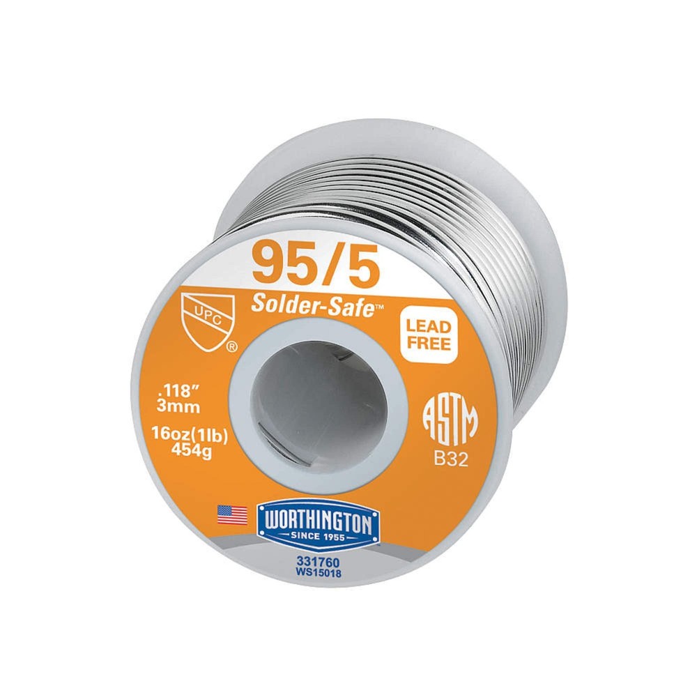 Worthington 331760 95/5 Wire Solder, 1 lb Roll - Electronics & DIY