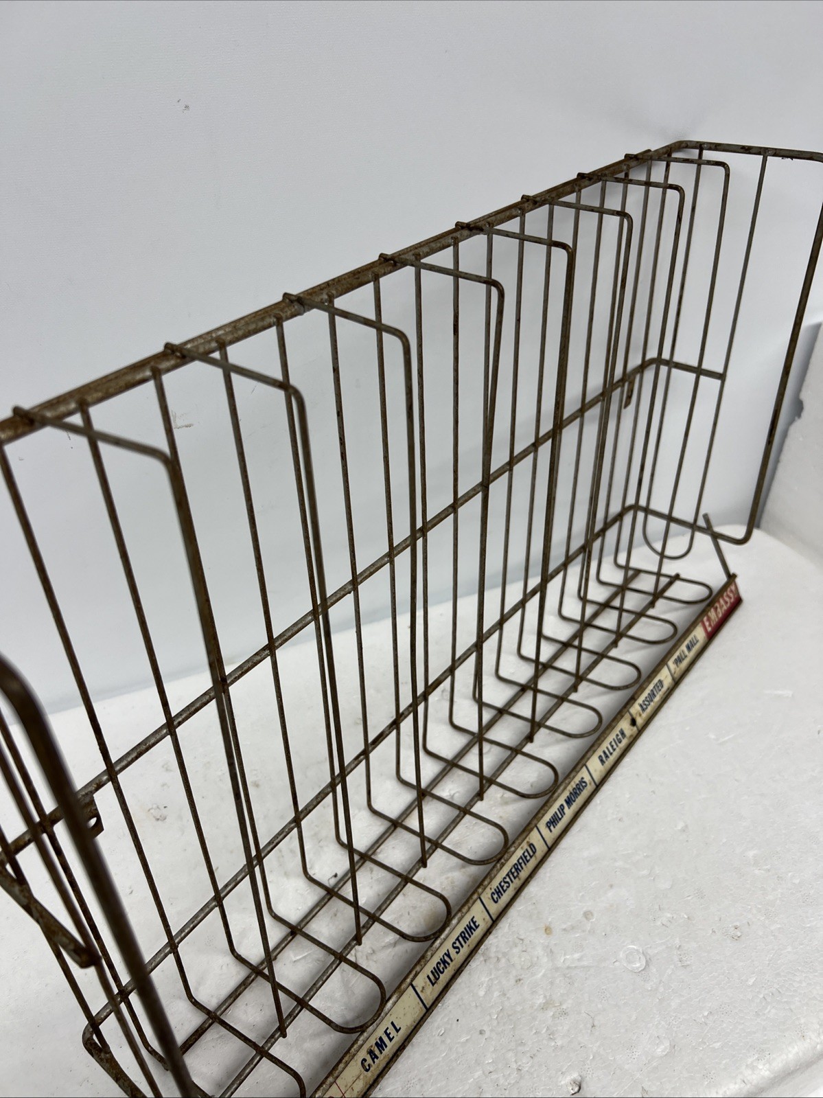 Metal Wire Rack Cigarette Advertising Display Vintage Country General Store 40s