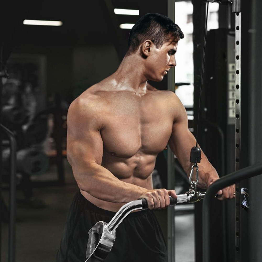 LAT Pulldown Bar Press Down Bar Heavy Duty Cable Machine Attachments V-Shaped...