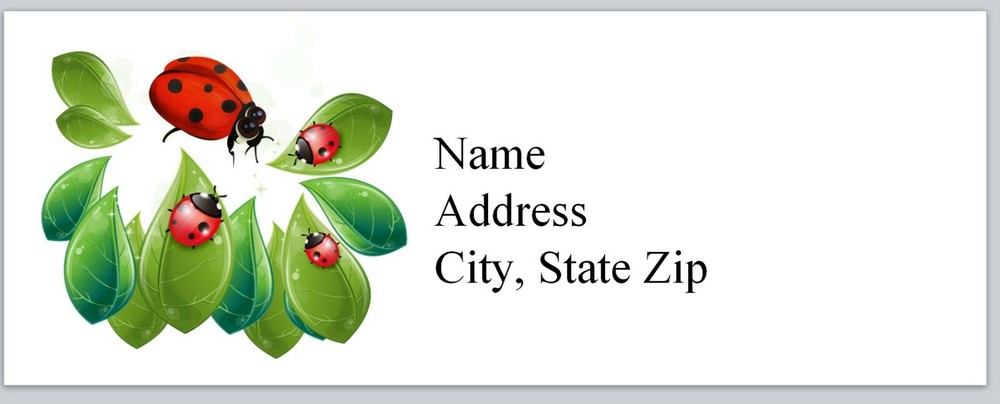 Personalized Address Labels with Ladybug Design, Custom Mailing Labels