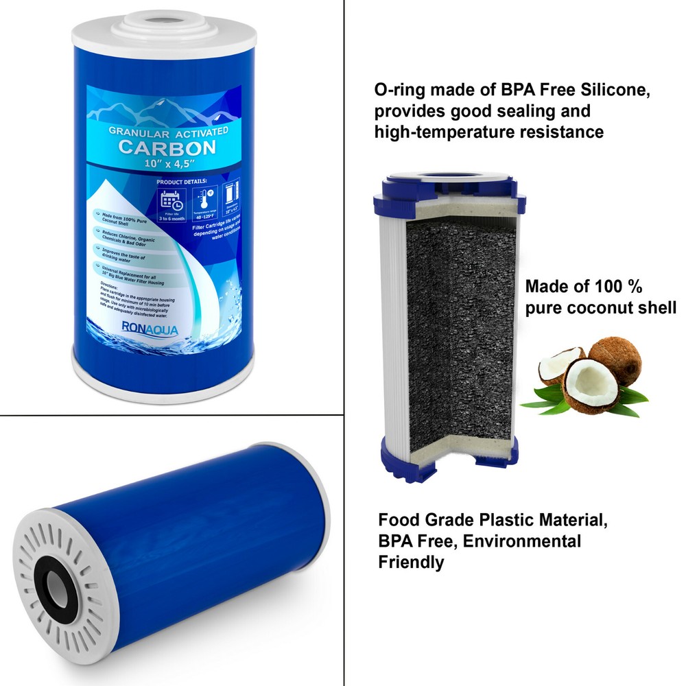 High Capacity Blue Whole House Water Filter System & Granular Carbon Filter