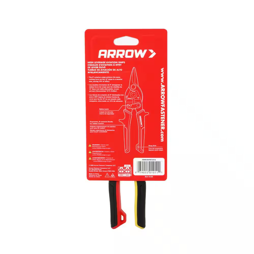 8 In. Straight-Cut, Force Saving Aviation Snips
