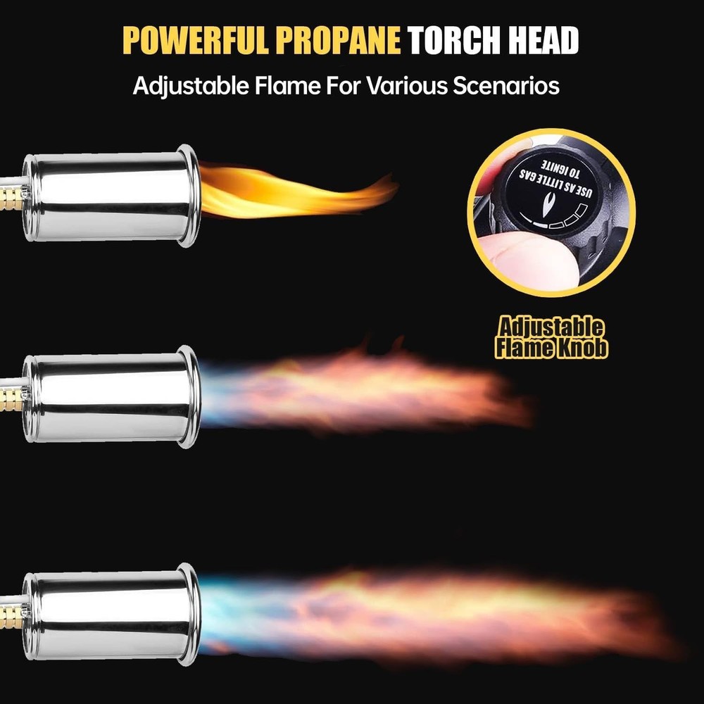 Professional-Grade Propane Torch with Adjustable Flame for BBQ & Cooking