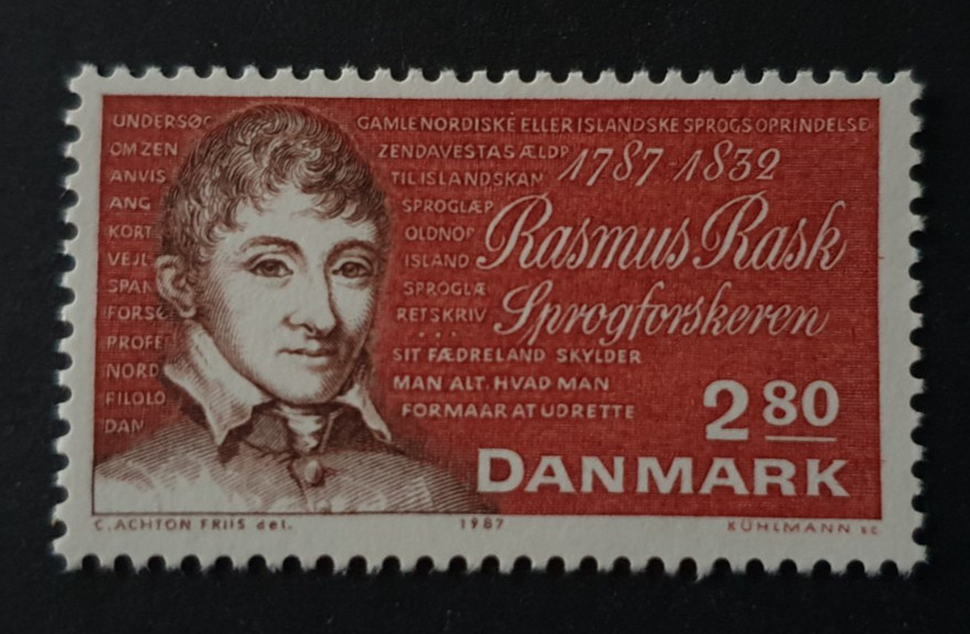 1987 DENMARK DANMARK RASMUS RASK VF MNH