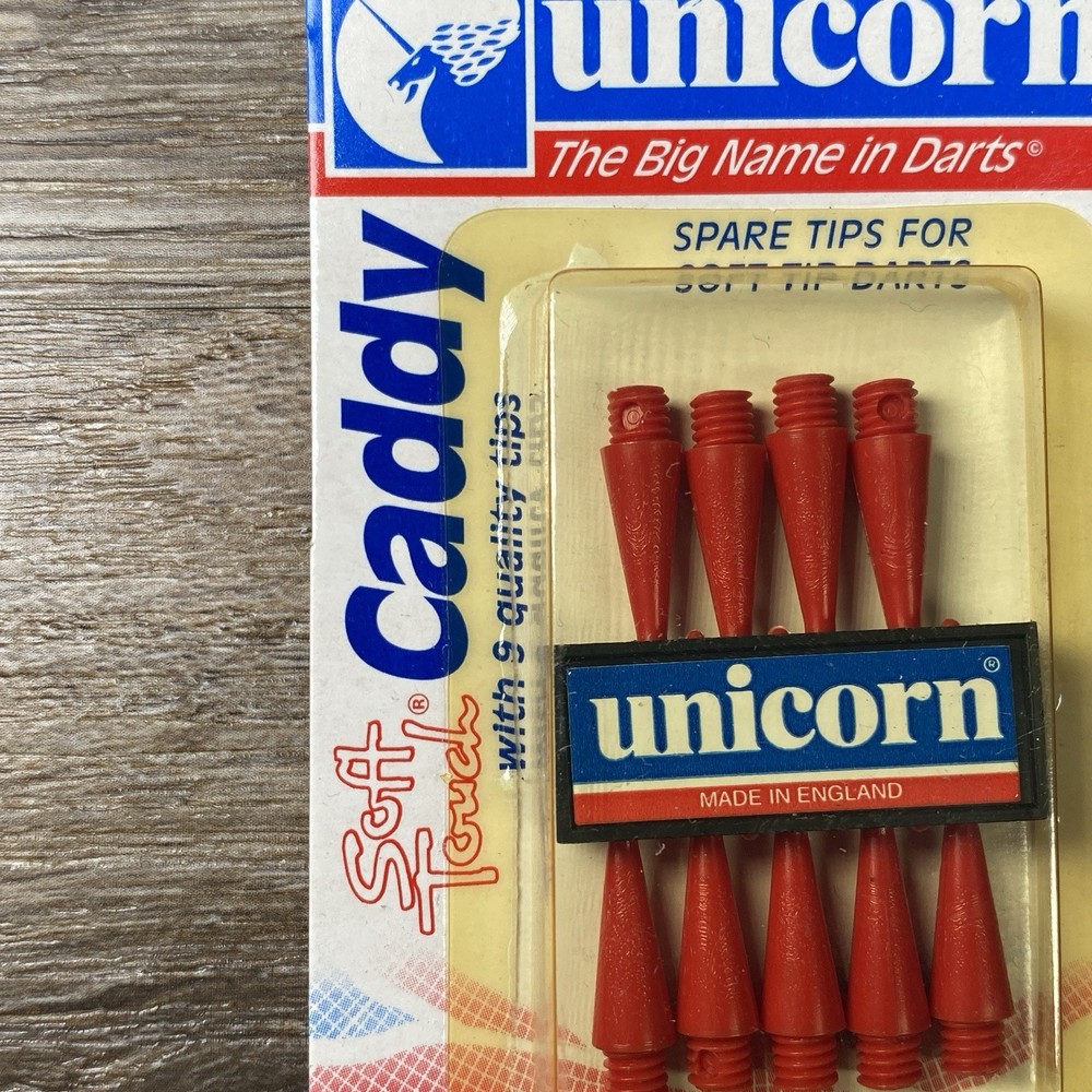 NEW Unicorn Soft Touch Caddy 9pc Replacement Tips For Soft Tip Darts Red