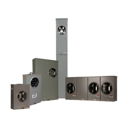 EATON 400 / 320 Amp Meter Base Socket Single Phase 324N & TWO 200amp SQUARE D CB