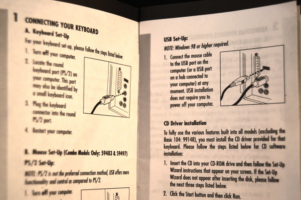FELLOWES KEYBOARD MANUAL - Instruction Guide Basic 104 99148/98914 computer