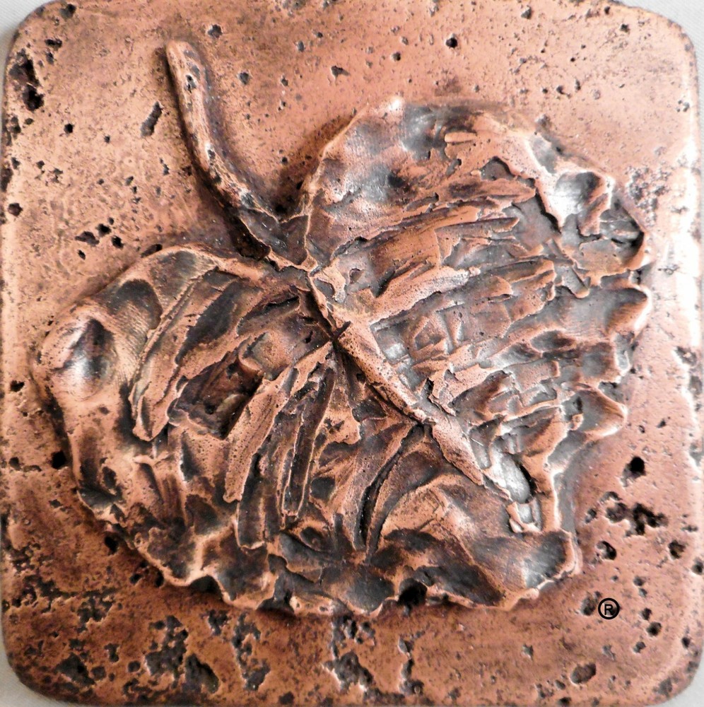 Copper 4"x4" Leaf #2 Wall Tile