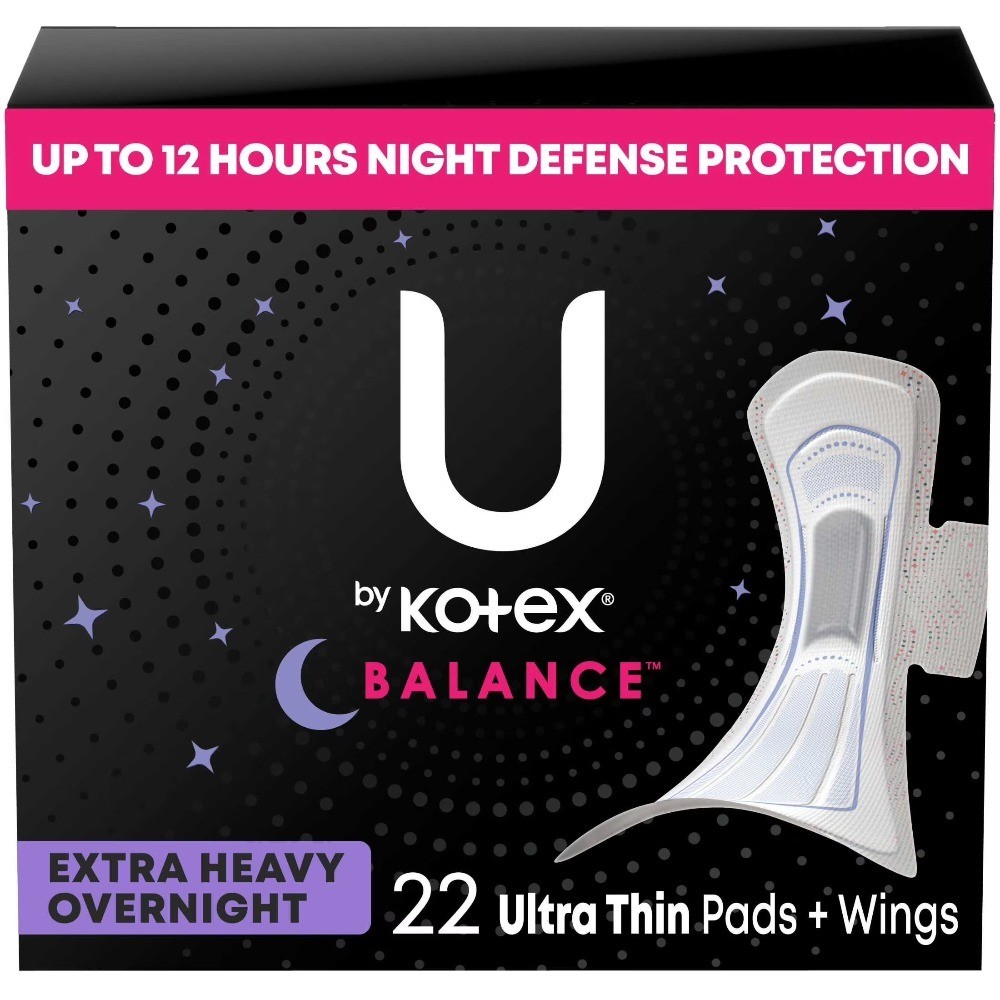 Ultra Thin Overnight Pads with Wings Extra Heavy Absorbency 22 Count