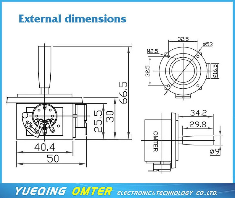 2 axis no spring joystick OM200A-M4-NO1