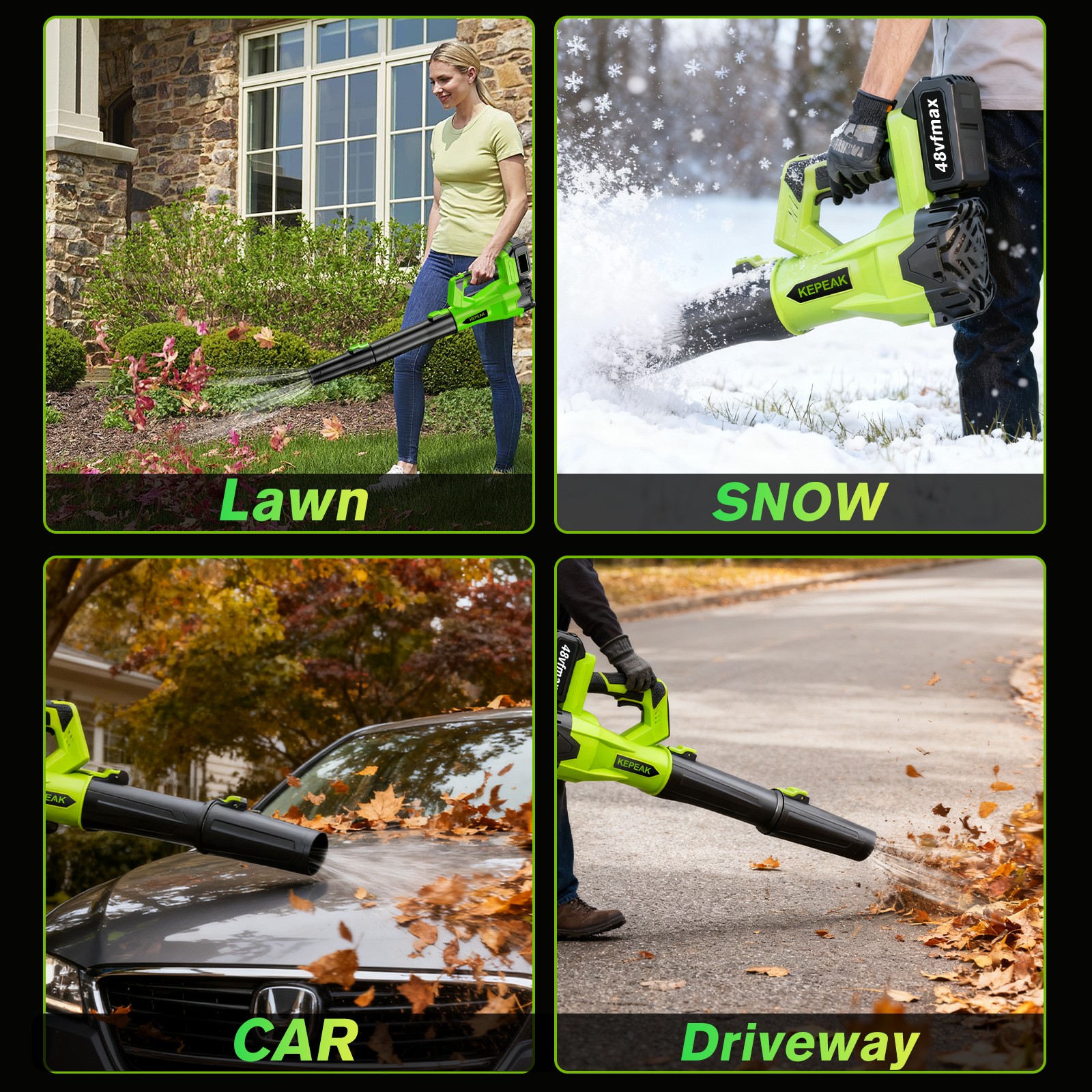 New Cordless Leaf Blower 650CFM/280MPH & 6 Speed Levels Electric w/2 Batteries