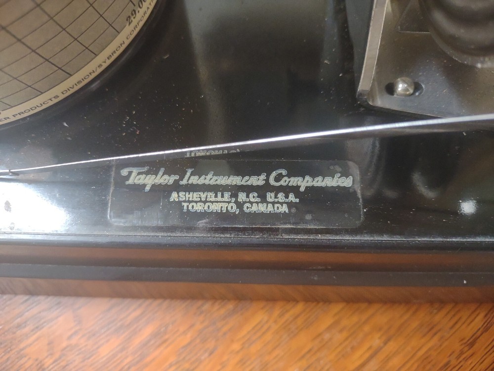 Vintage Taylor Instruments Barometer Chart Recorder, Untested. See Photos