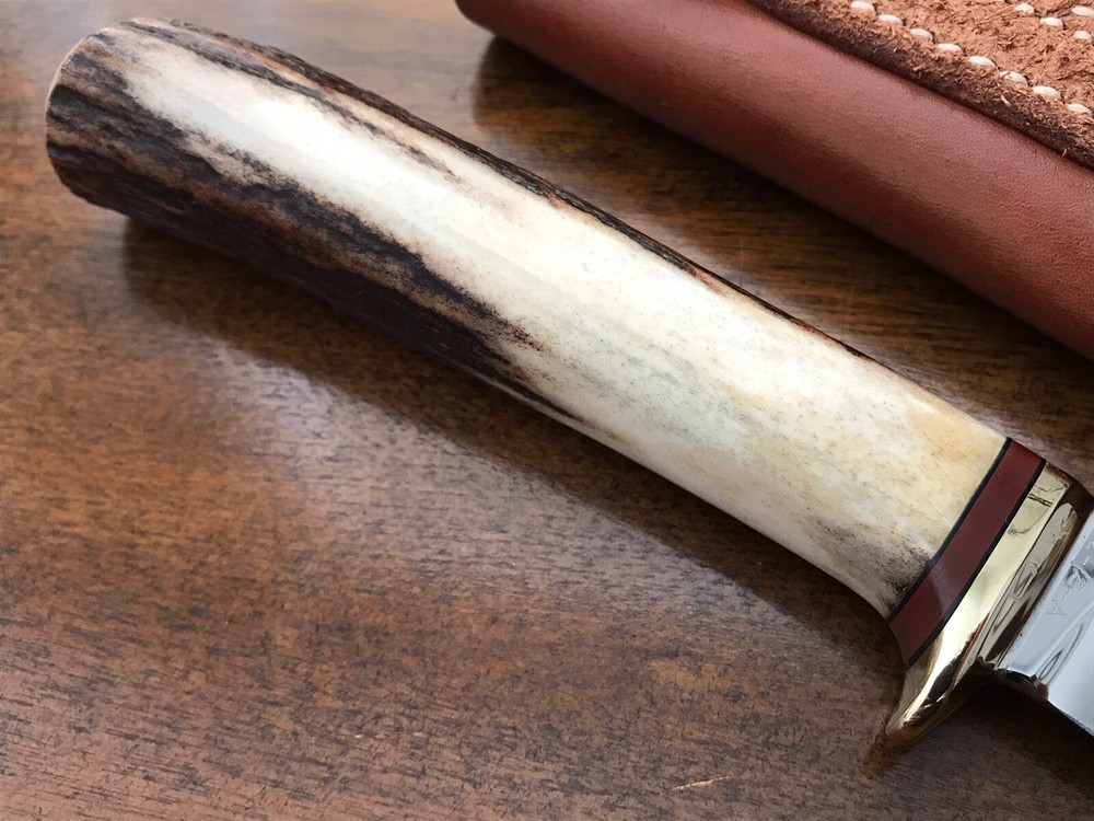 TMD Ted Dowell Custom Handmade Fixed Blade Knife Stag Handle
