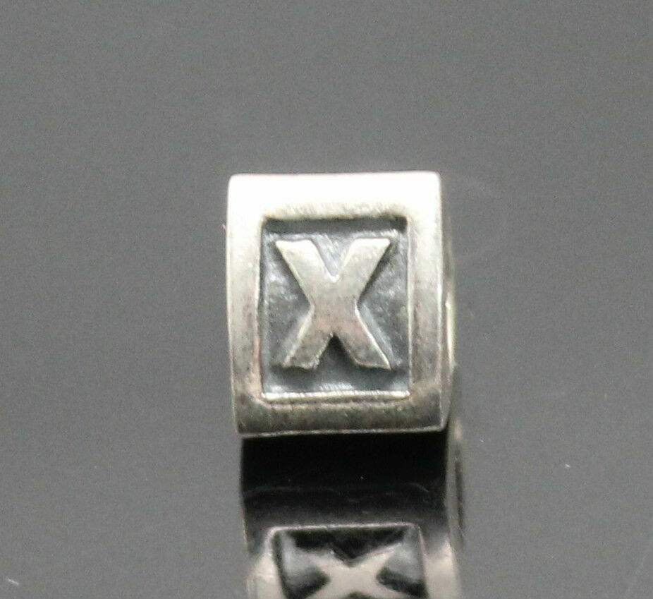AUTHENTIC PANDORA ALE CHARMING LETTER " X " SOLID STERLING SILVER BEAD / CHARM