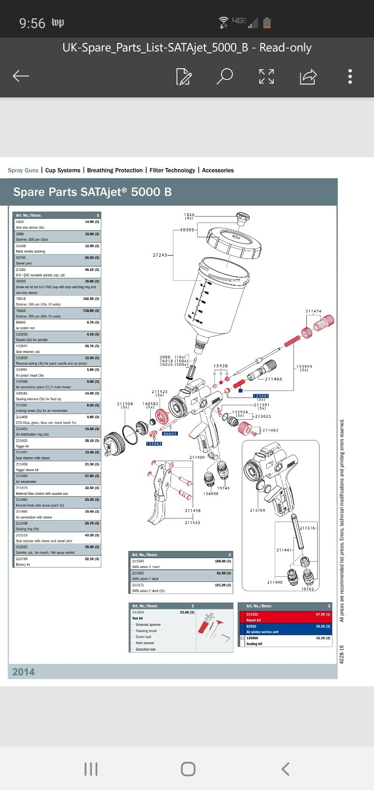 SATA Jet 5000 Air Distribution Ring (211425) OEM!!