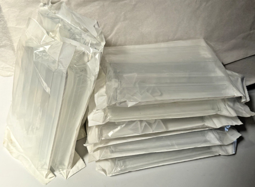 9 Package Lot 10ct Clear Triangular Plastic Pen Cases Box Display Sleeves 6"
