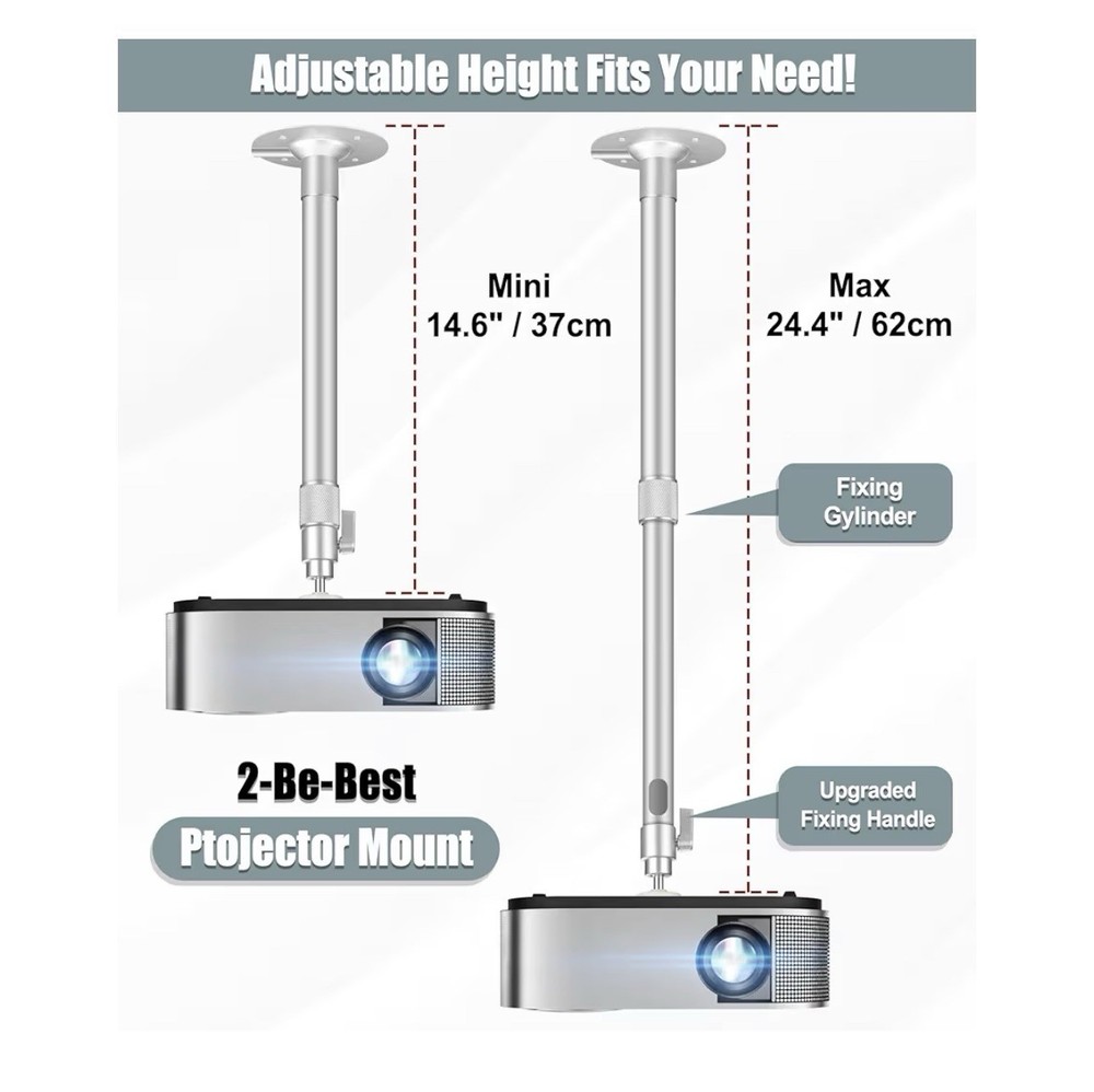 2-Be-Best Upgraded Projector Mount Extending Projector Ceiling Mount Adjustable