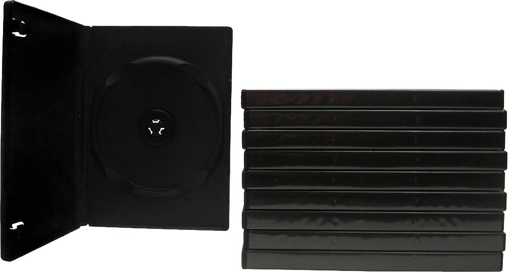 (10) Black Empty Standard Replacement Single DVD Cases Boxes 14mm Disc #DVBR14BK