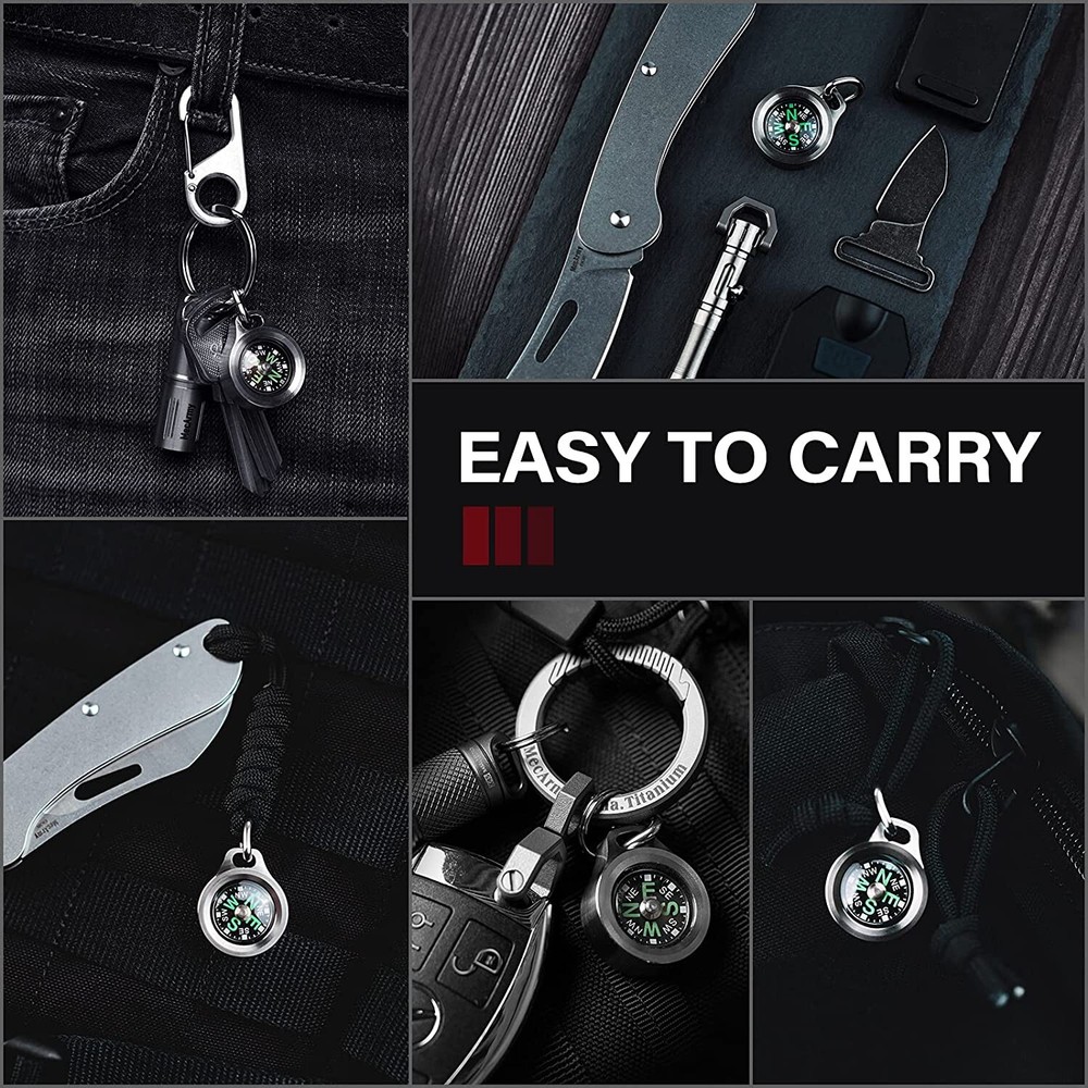 MecArmy Keychain Compass CMP titanium. used, with scratch