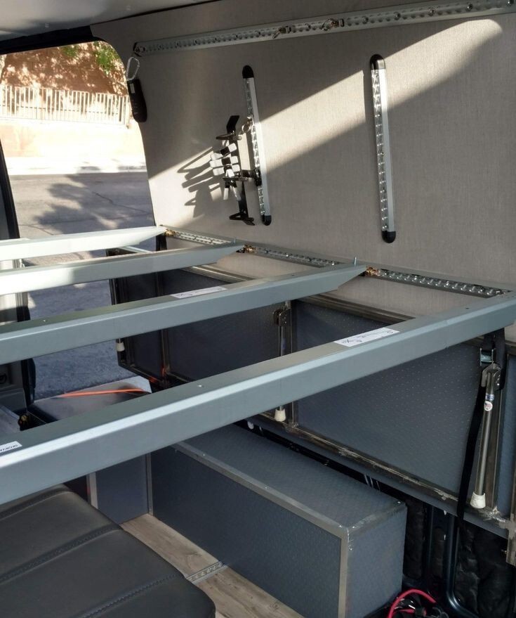 3x Beam Camper Van Full Bed Central Support Adjustable 55" to 79" Sleeper