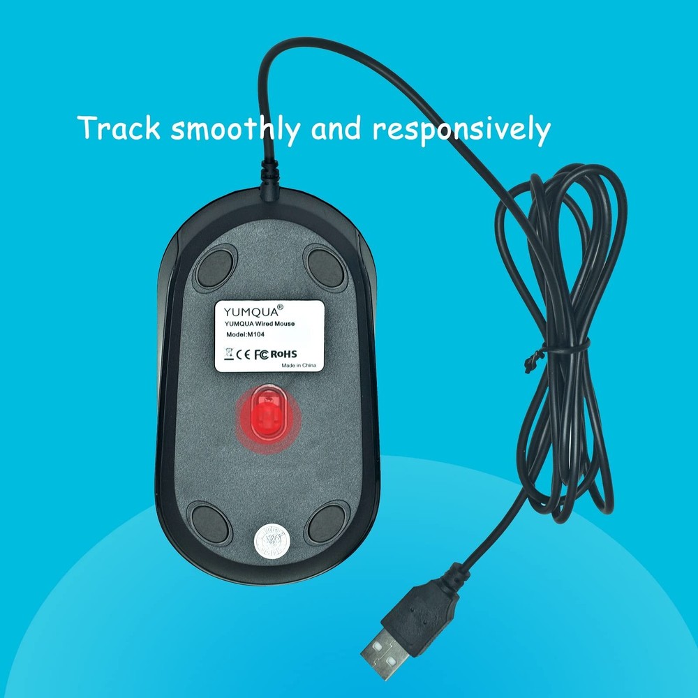 M104 Wired Computer Mouse 3 Pack Silent Optical USB Corded Mouse Mice Bulk fo...