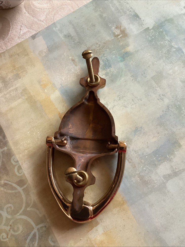 Vintage Brass Solid Brass Door Knocker Colonial Style . EUC!