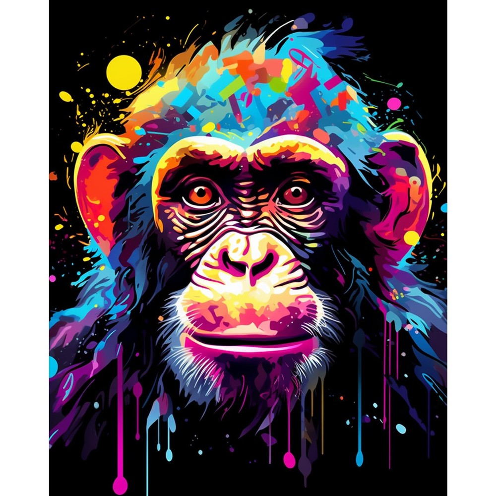 Tucocoo Graffiti Monkey Paint by Number 16''x20''(Without Frame), Artwork-5