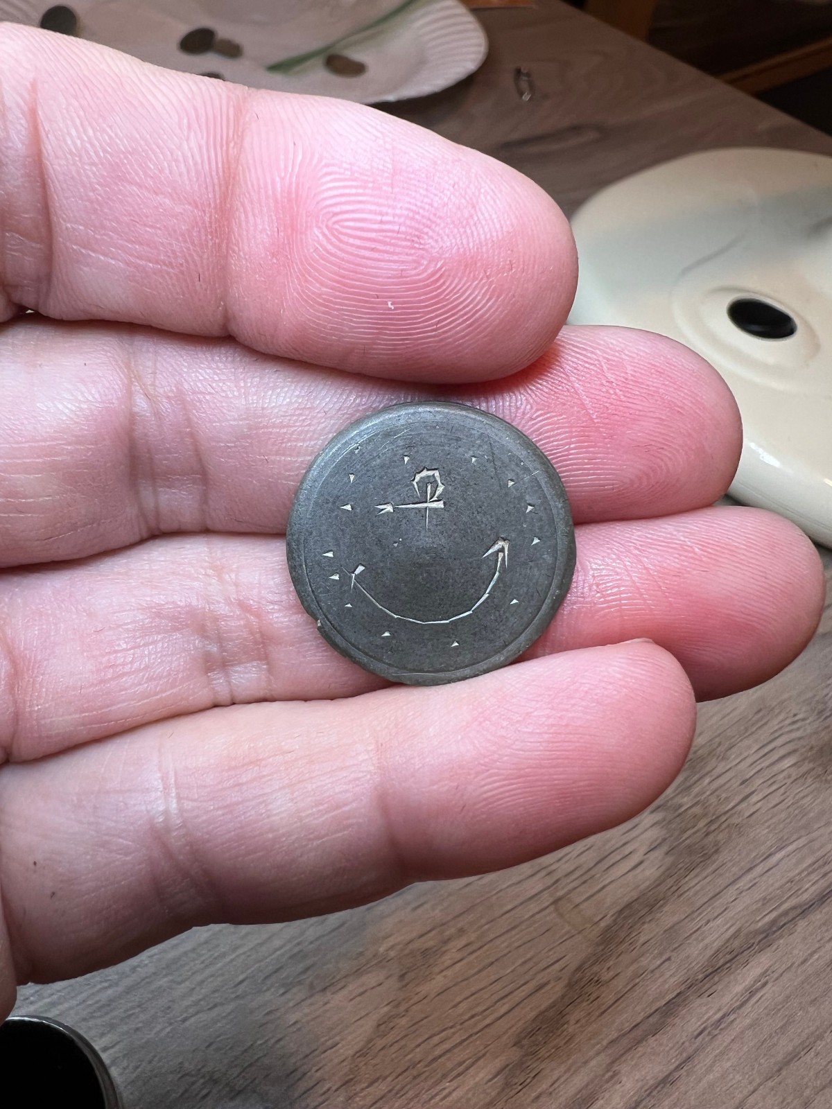 Dug American Revolutionary War Engraved Navy Anchor & 13 Stars Coat Button