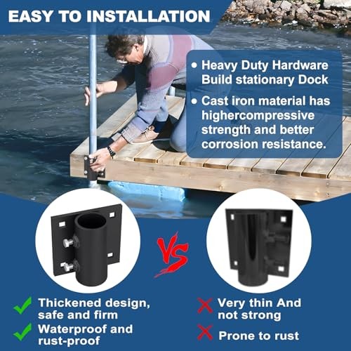 folosem Dock Brackets Hardware,Floating Dock Posts Dock Brackets Hardware * 2