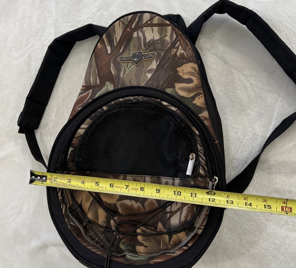 Silver Wolf Camo Camping Backpack With Round Grill/Cooler Combo