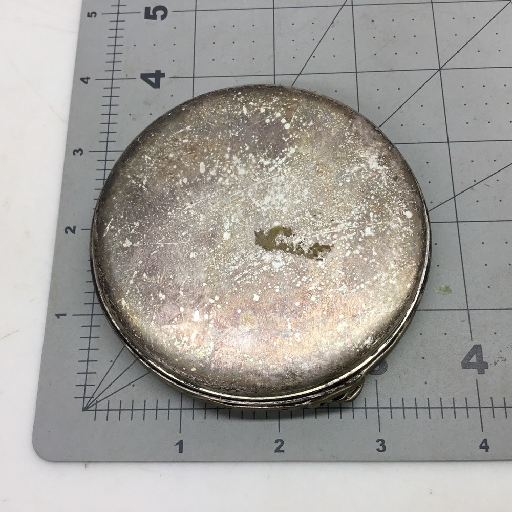 Vintage Silver Plate Shallow Trinket Dish w/Belt Design……..[B18]