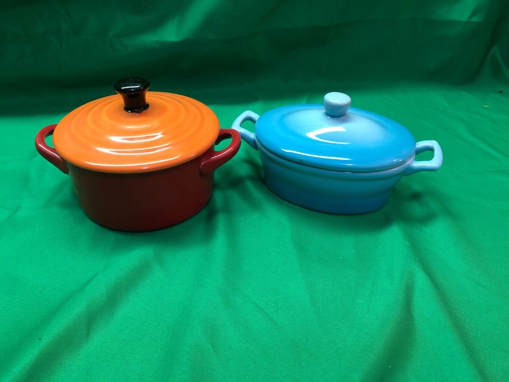 Two Mini Ceramic Personal Casserole Dishes