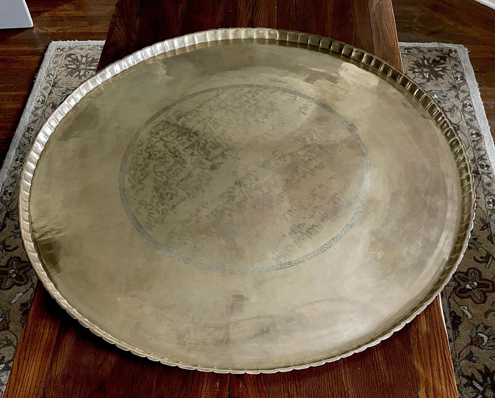 Large Solid Brass Antique Table Top and Brass Tea Kettles