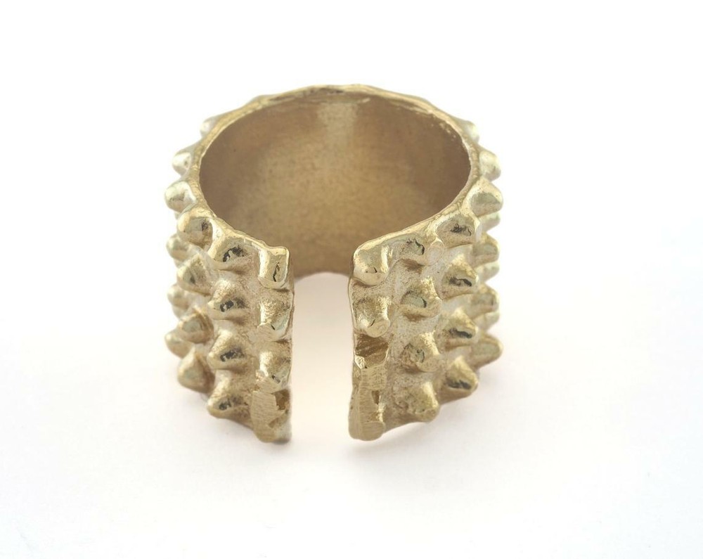 Dotted Adjustable Ring raw brass 16.5mm 6US innsize Adjustable 3331