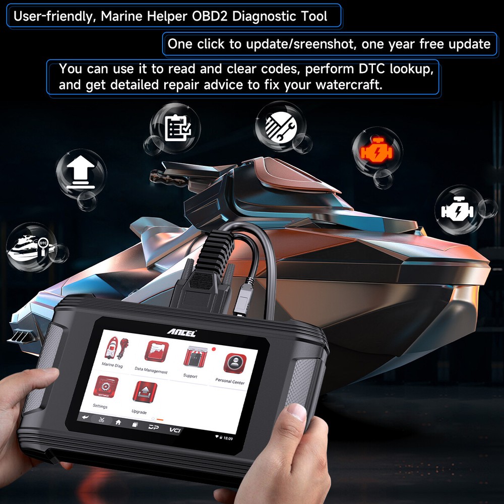 ANCEL MR500 For Suzuki Marine Diagnostic Tool Scanner Code Read Clear Data Flow