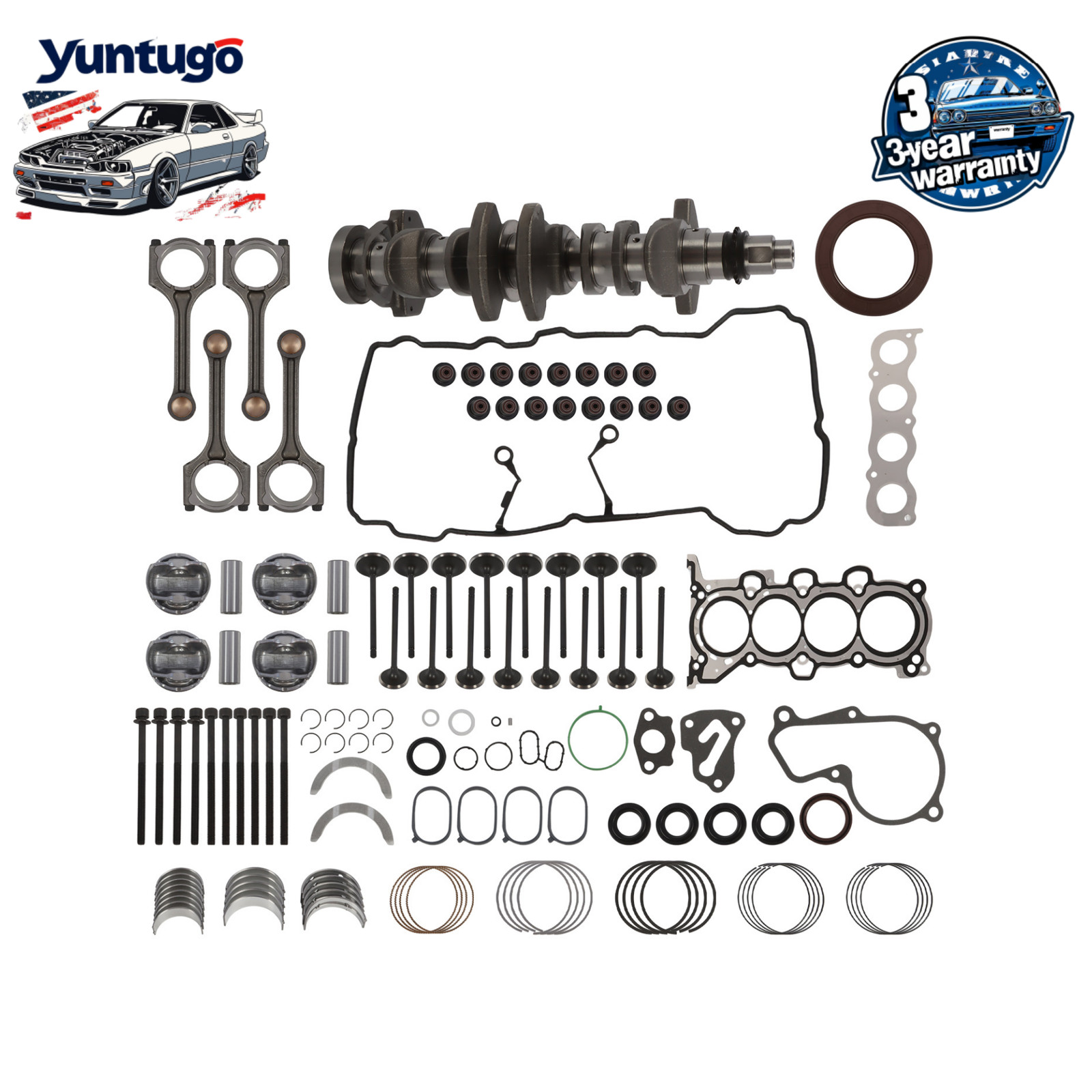G4NC Engine Rebuild Overhaul Kit For 2012-19 Hyundai Tucson Kia Soul Forte 2.0L