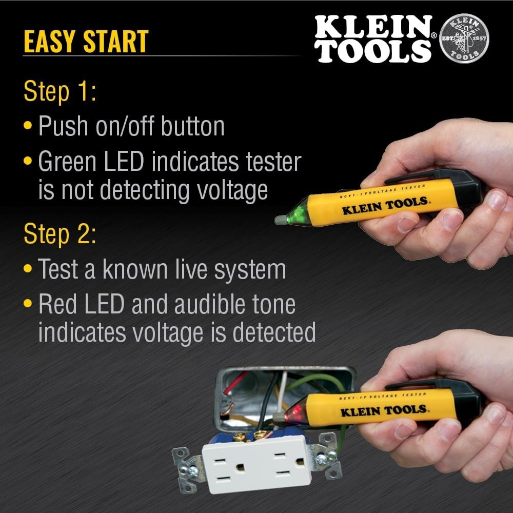 Compact Electrical Tester Kit: Non-Contact Voltage & GFCI Detection - 2 Pieces