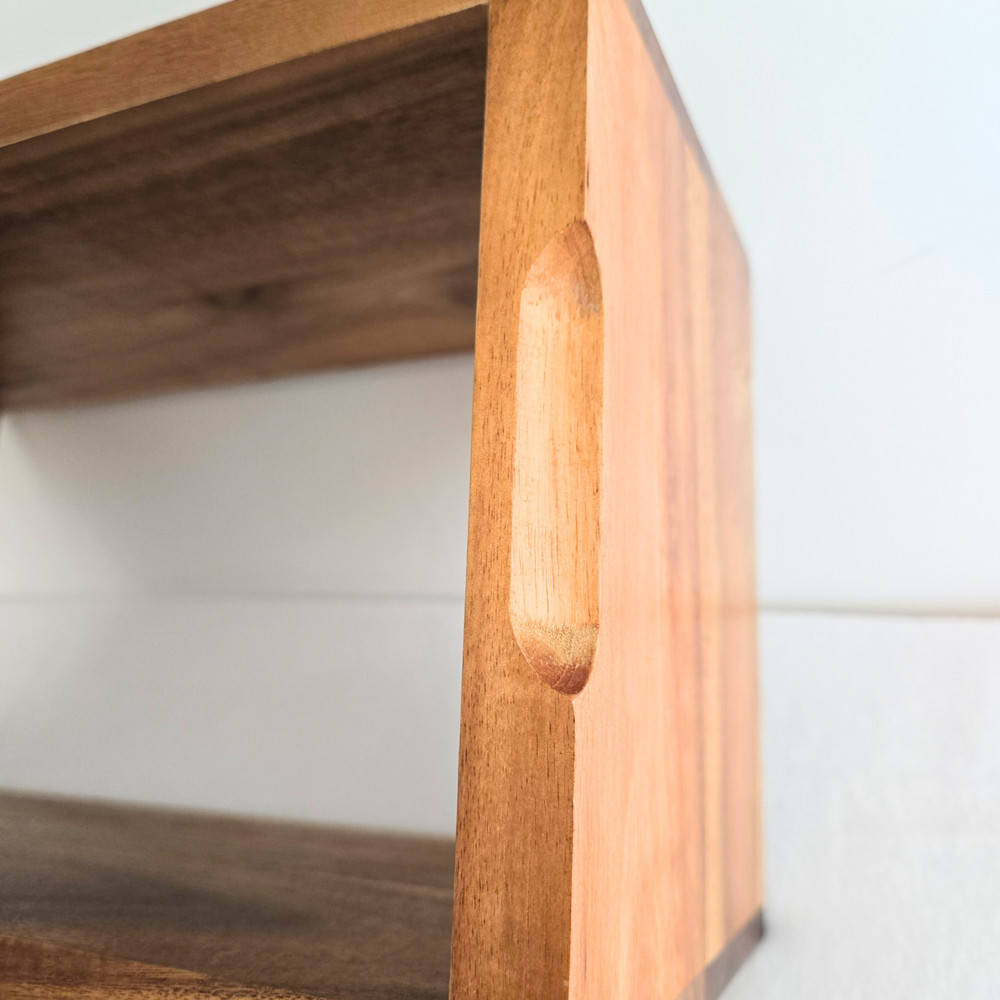 Solid Cedar Box Buffet Server Stand and 1/3 sz Stainless Hotel Pan & Lid, 6" H