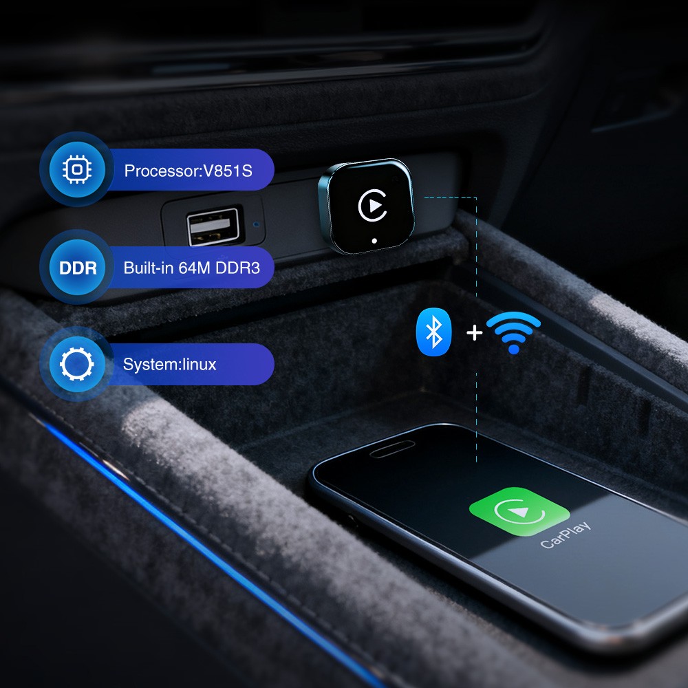 2026 Upgraded Wireless CarPlay Adapter - Fast Auto-Connect, Stable Connection
