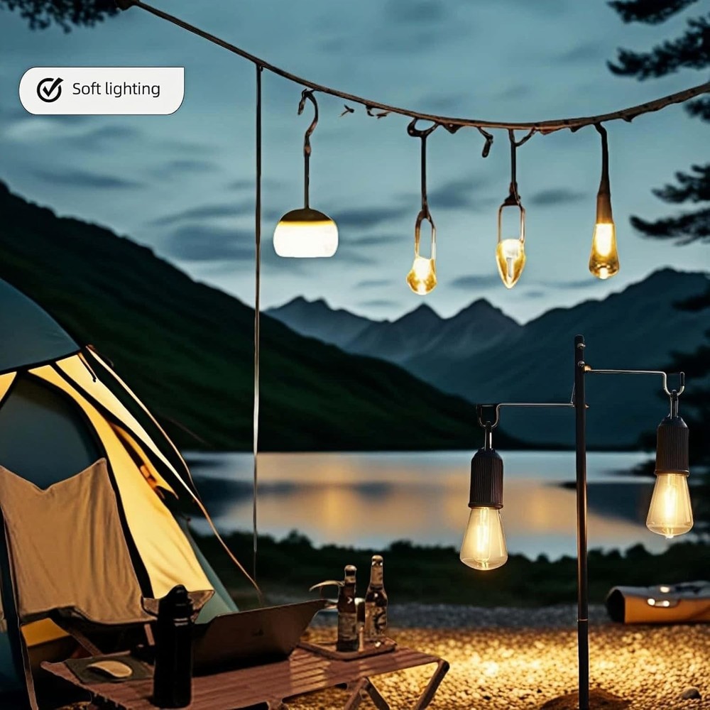 Versatile Hanging Camping Lantern - Lightweight, Rechargeable, and Durable