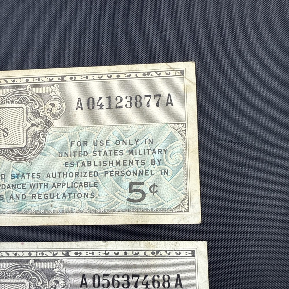 Military payment certificate MPC 10 & 5 Cent Series 461