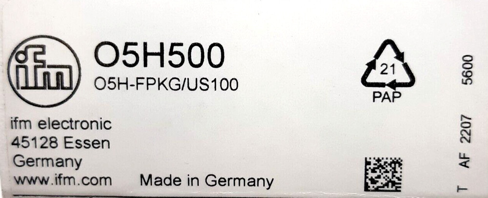 IFM O5H-FPKG/US100-O5H500 Sensor