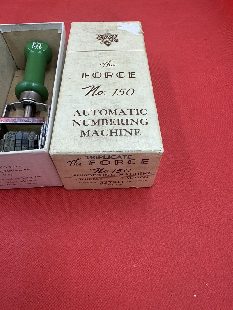 Vintage The Force Model 150 Automatic Numberer Machine Stamp 597E